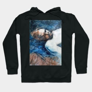 Travis sleeping : pastel and conte drawing Hoodie